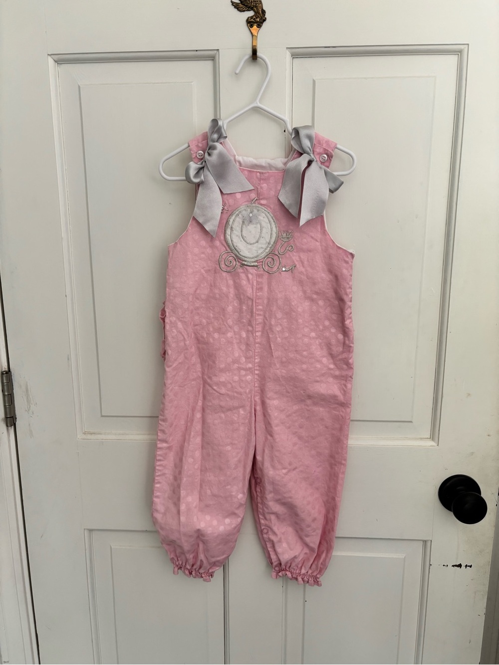 Bailey Boys Cinderella carriage outfit overalls one piece size 24 months pink